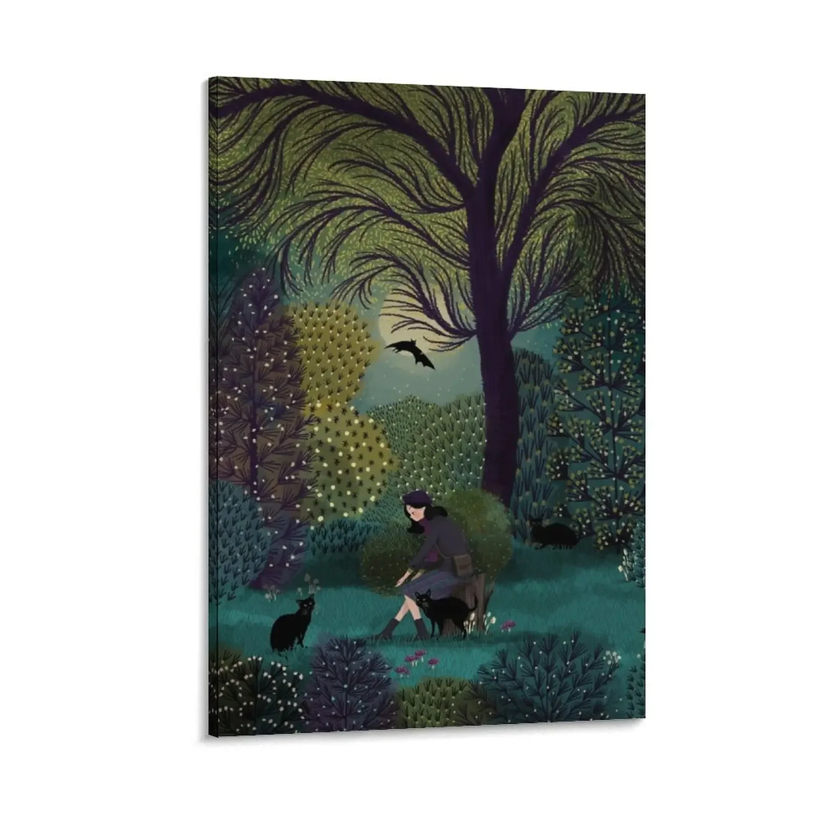 

Black Cat Gathering Canvas Painting vintage home decor decorative pictures for living room Decoration