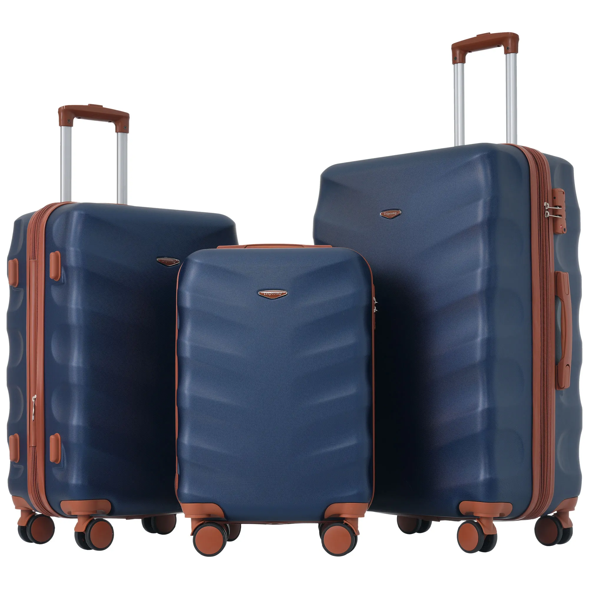 ZHUISHU Suitcase set, M-L-XL set Hard-shell Suitcase Wheeled Suitcase Travel Case Hand Luggage 4 Wheels ABS Material Lock