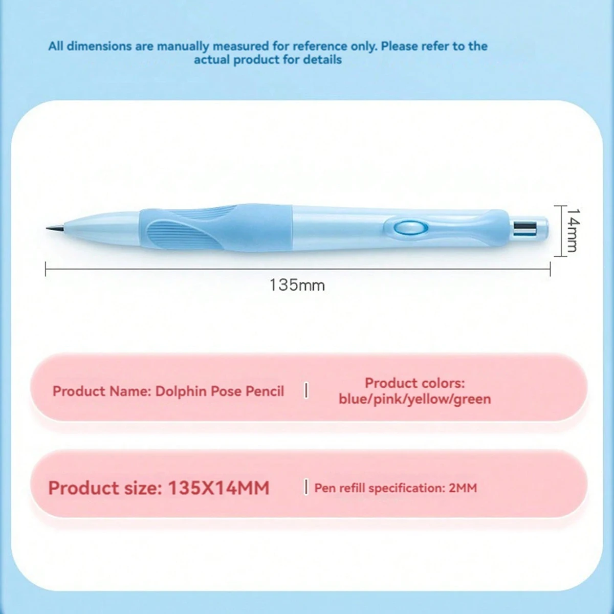 2.0mm Mechanical Pencil Ergonomic Non-slip Grip Automatic Pencil With Lead Refills Beginner Writing Drawing Stationery