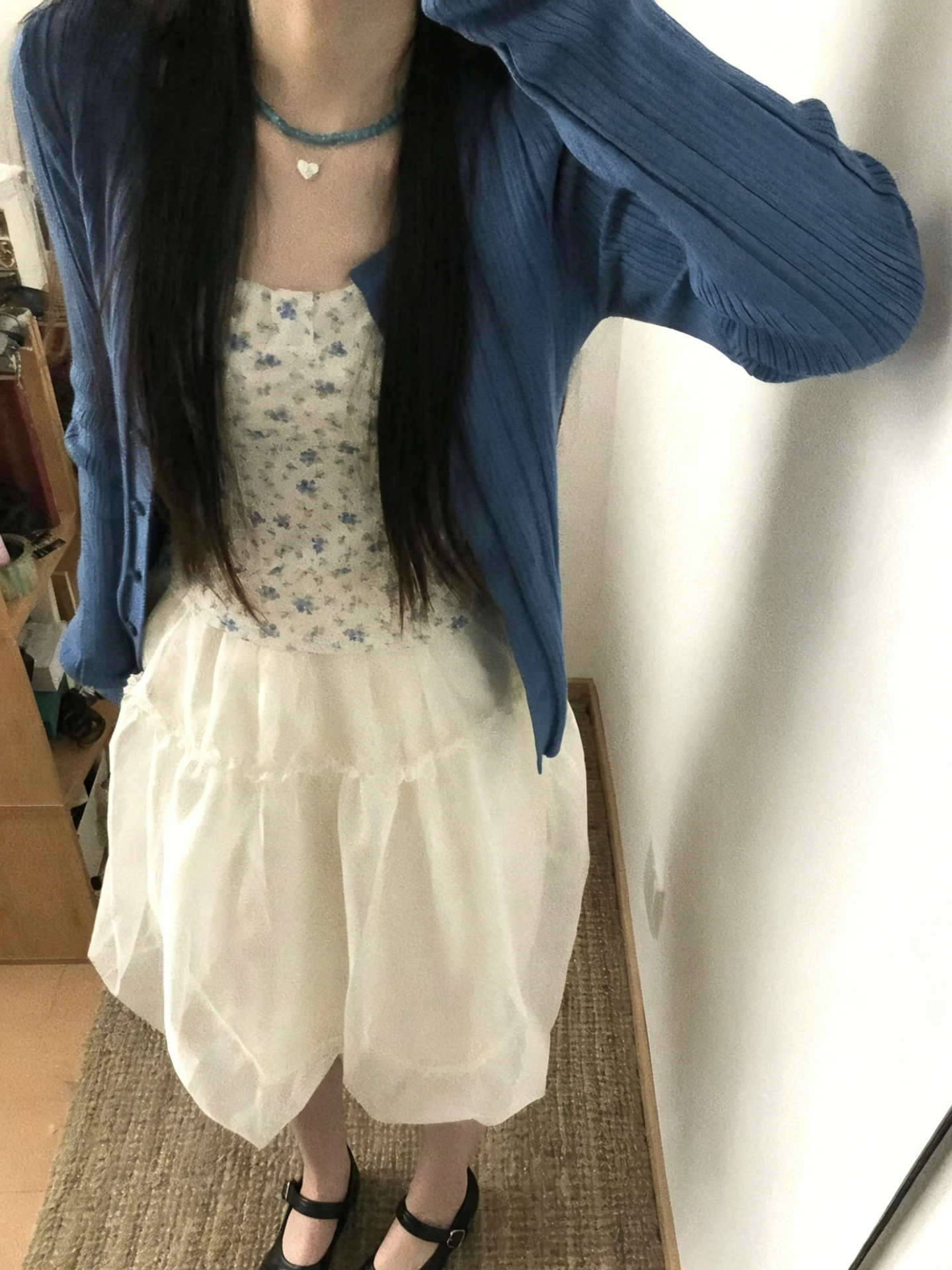 

Sweet Floral Print Crop Top And Cardigan Set High Waist Skirt Slimming V-Neck Summer Fashion Three-Piece Women's Ensemble