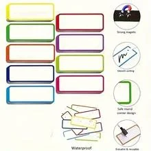 20 шт. многоразовые магнитные этикетки для сухого стирания — красочные стираемые маркеры для домашних заданий, заметок на холодильник, организация офиса и дома