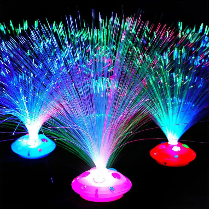 Gem Base Colored LED Fiber Optic Light Night Lamp Holiday Christmas Wedding Decoration Sky Star Kids Toys Novelty Nighting Lamps