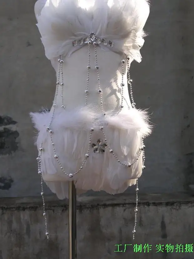 新モデル滑走路フェザー下着ダイヤモンドとビーズコスプレ小道具ナイトクラブパフォーマンス小道具ハロウィンパーティー小道具