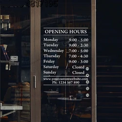 Opening Hours Window Decal For Businesses Custom New Store Hours Vinyl Sticker Hours Of Operation Business Hours Door Decal