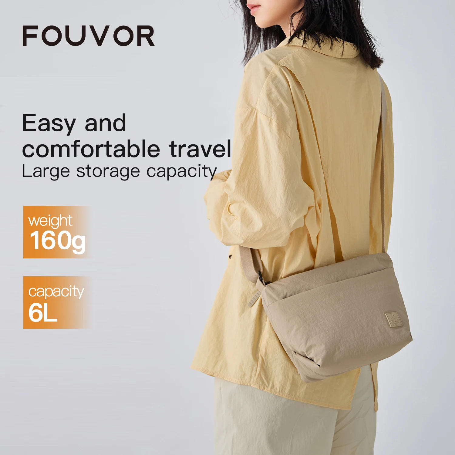 

Fouvor Women's Black Shoulder Bag Small Nylon Casual Fashion Crossbody Bag Teenage Youth Sport Lightweight Messenger Bag 3071-02