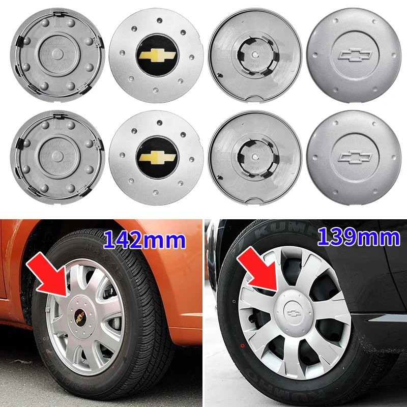 4pcs/set 139mm 142mm 5491096 96452310 6/8 Hole Car Wheel Center Hub Cap Badge for Chevrolet GM Lova Aveo sail Spark Trailblazer