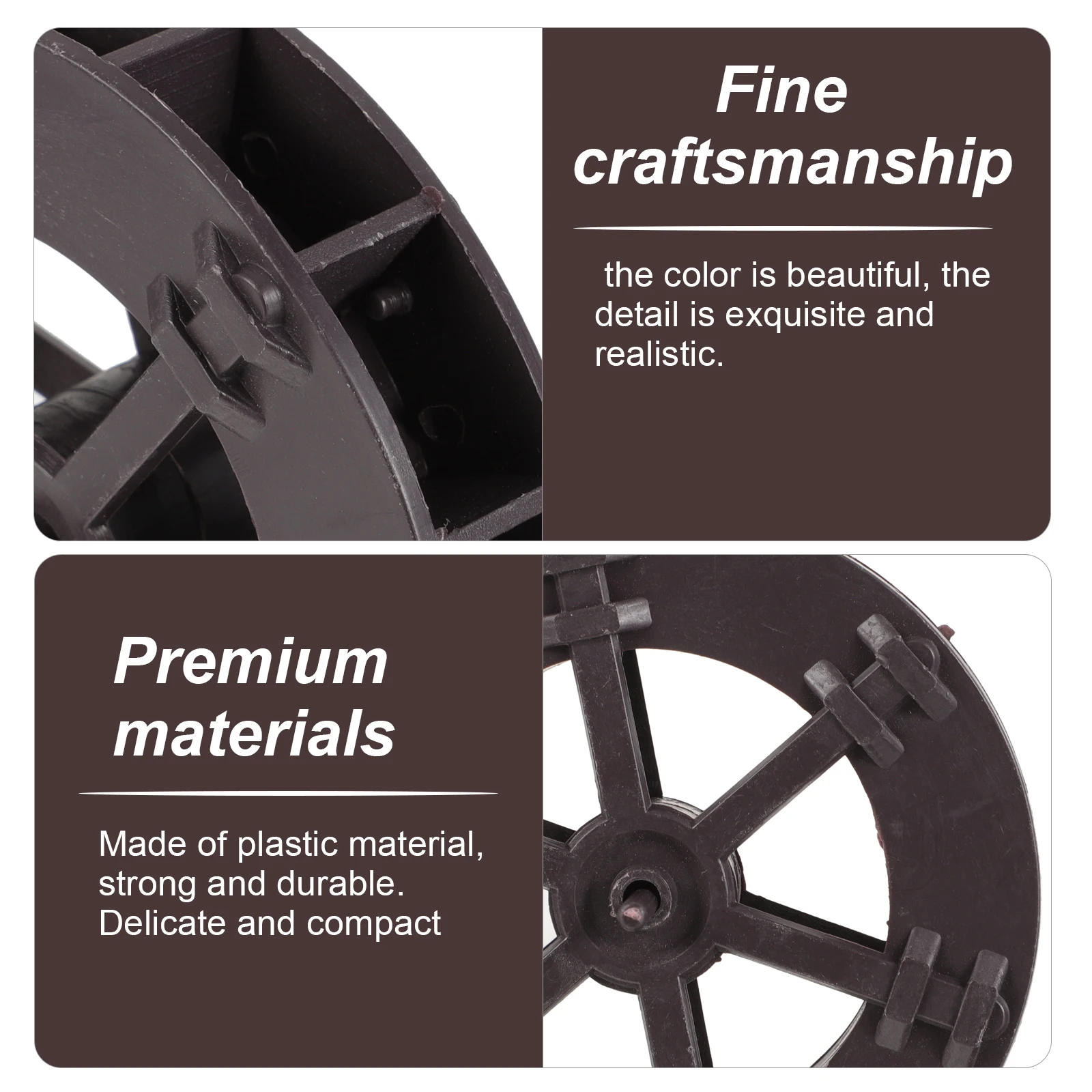 

2pcs Waterwheel Fountain Ornaments 15cm Plastic DIY Water Wheel Decor Indoor Tabletop Accessories Cascade Simulation Wheel Home