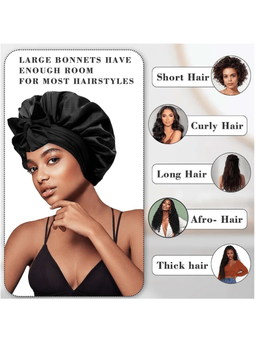 Bonnet de Couchage en Satin Solide pour Femme, Turban avec Bande Extensible, Bonnet de Douche de Nuit, Couvre-Tête Réglable, Nouvelle Collection