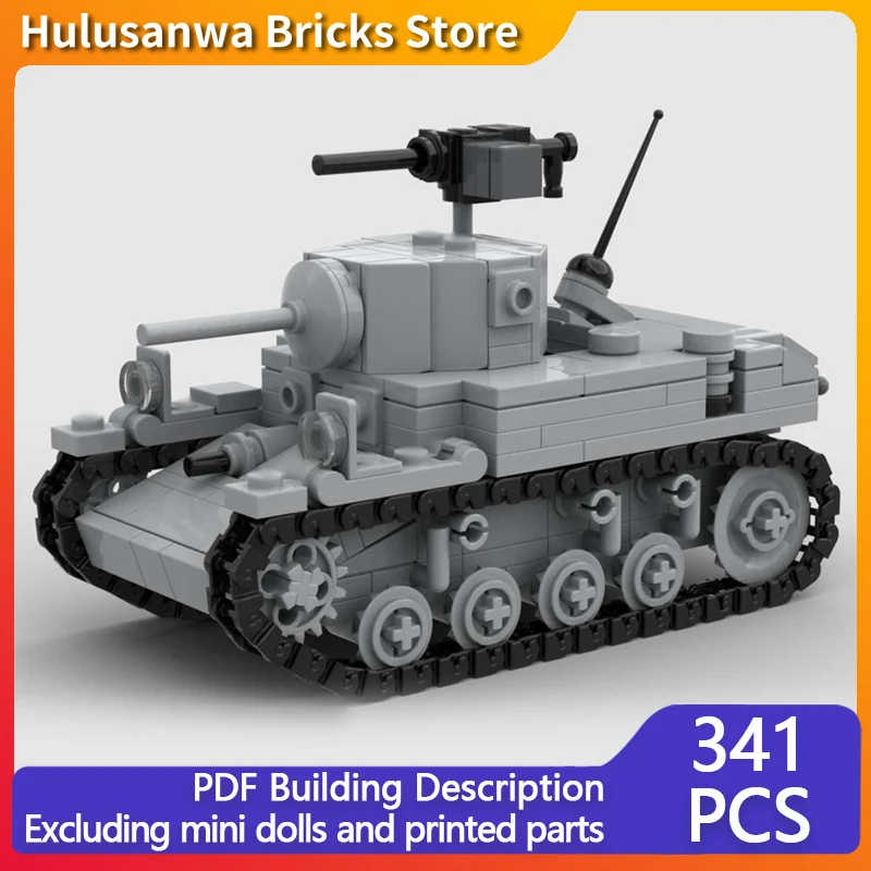 

M3A1 WW2 военные танки модель MOC строительные кирпичи военное оборудование модульные технологии подарки праздник сборка детские игрушки костюм