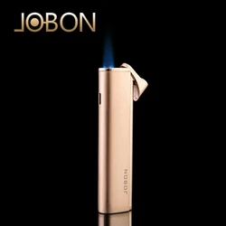 JOBON Metal Butane Gas Lighter Outdoor Portable Windproof Filament Ignition Blue Flame Torch Personality Lighter Men's Gifts