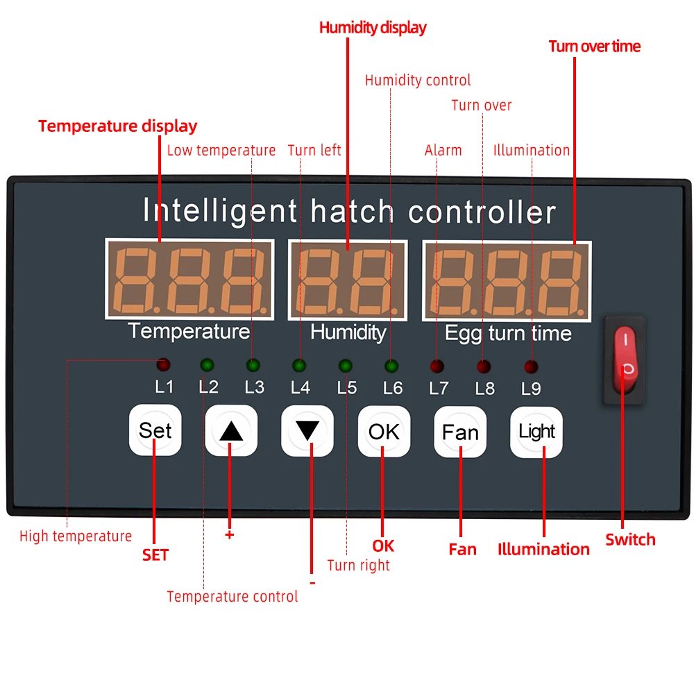 Xm-16 Probe Controller Egg Incubator Temperature Controller Thermostat Automatic Industrial Incubators Hatcher Control System