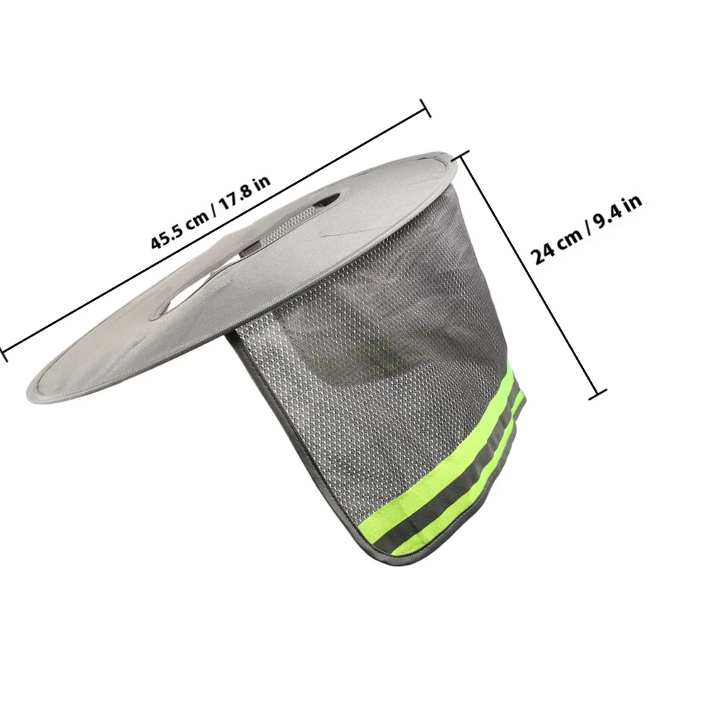 2 قطعة قبعة صلبة واسعة الحواف للرقبة يغطي تنفس البوليستر الشمس قناع البناء في الهواء الطلق العمل البستنة التبريد واقية #4