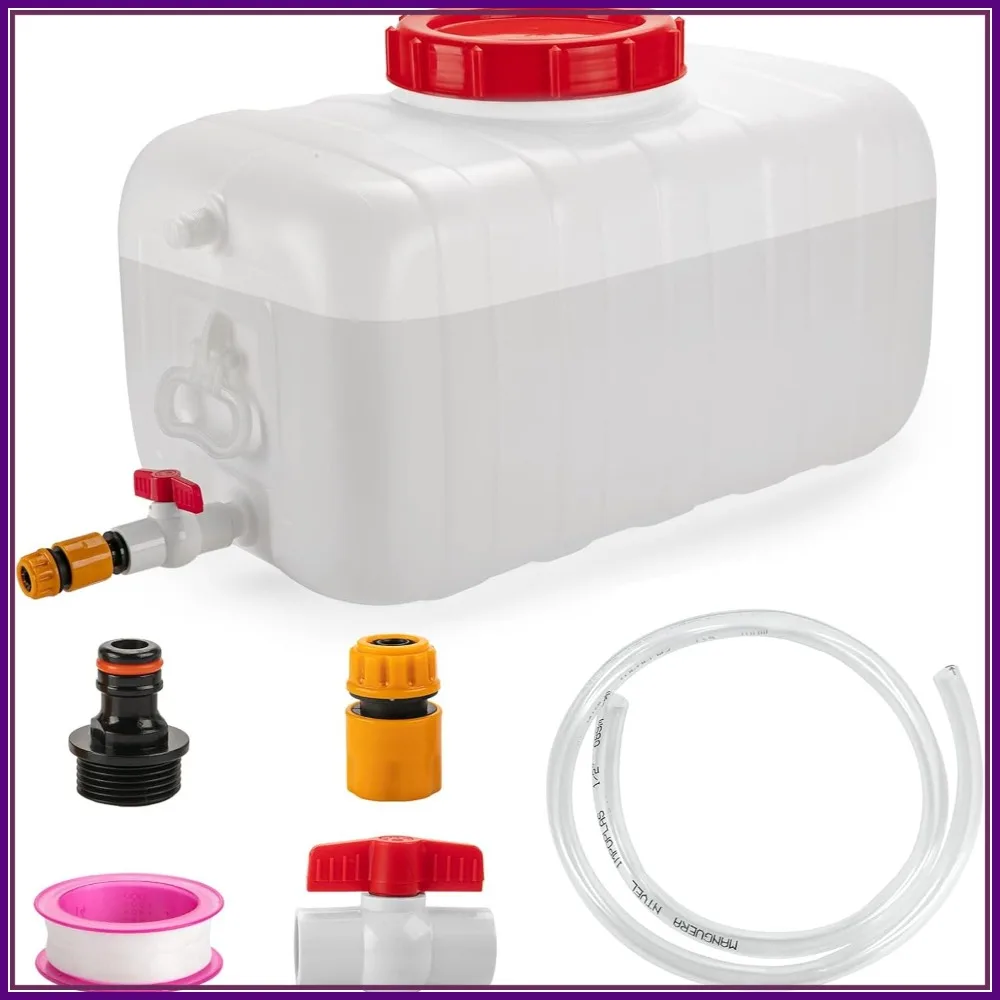 

13.2 Gallon Water Tank with Faucet, Portable Storage for Camping, RV, Hiking & Outdoor Adventures, 23.6 x 13 x 13.7in