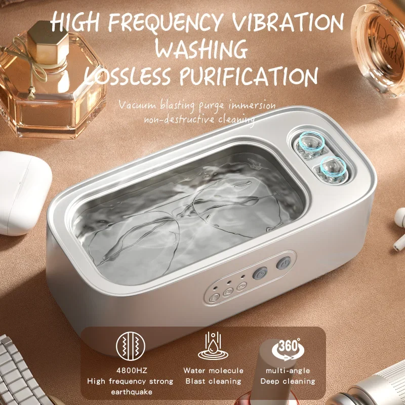 New High Frequency Ultrasonic Cleaning Machine with Double Bin, Adjustable Vibration for Jewelry Household Use