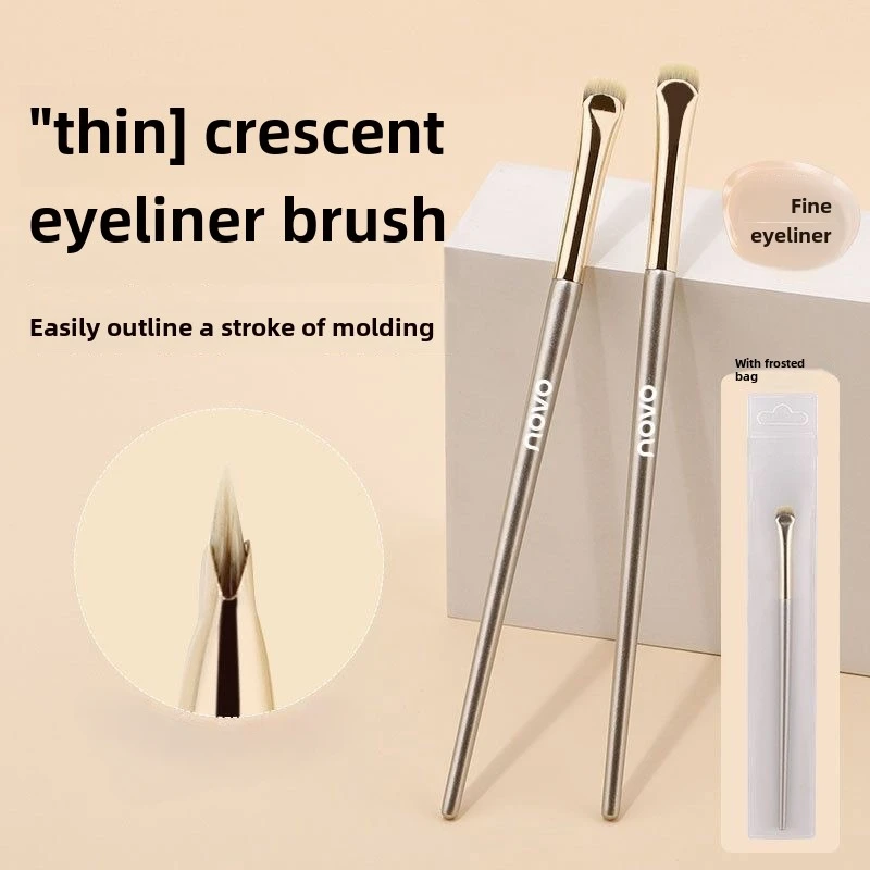 Pennello per trucco a mezzaluna Pennello per eyeliner Sbavare gli occhi Viso verso il basso al baco da seta Pennello per dettagli Strumenti per trucco multifunzionali