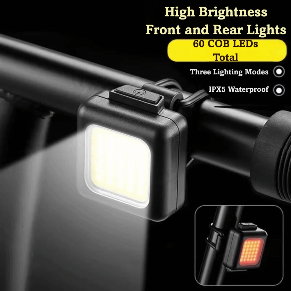 2pcs USB Rechargeable Mountain Bike Light Super Bright Waterproof Bicycle Headlight Mini LED Light Lamp Bead LED Bike Lamp