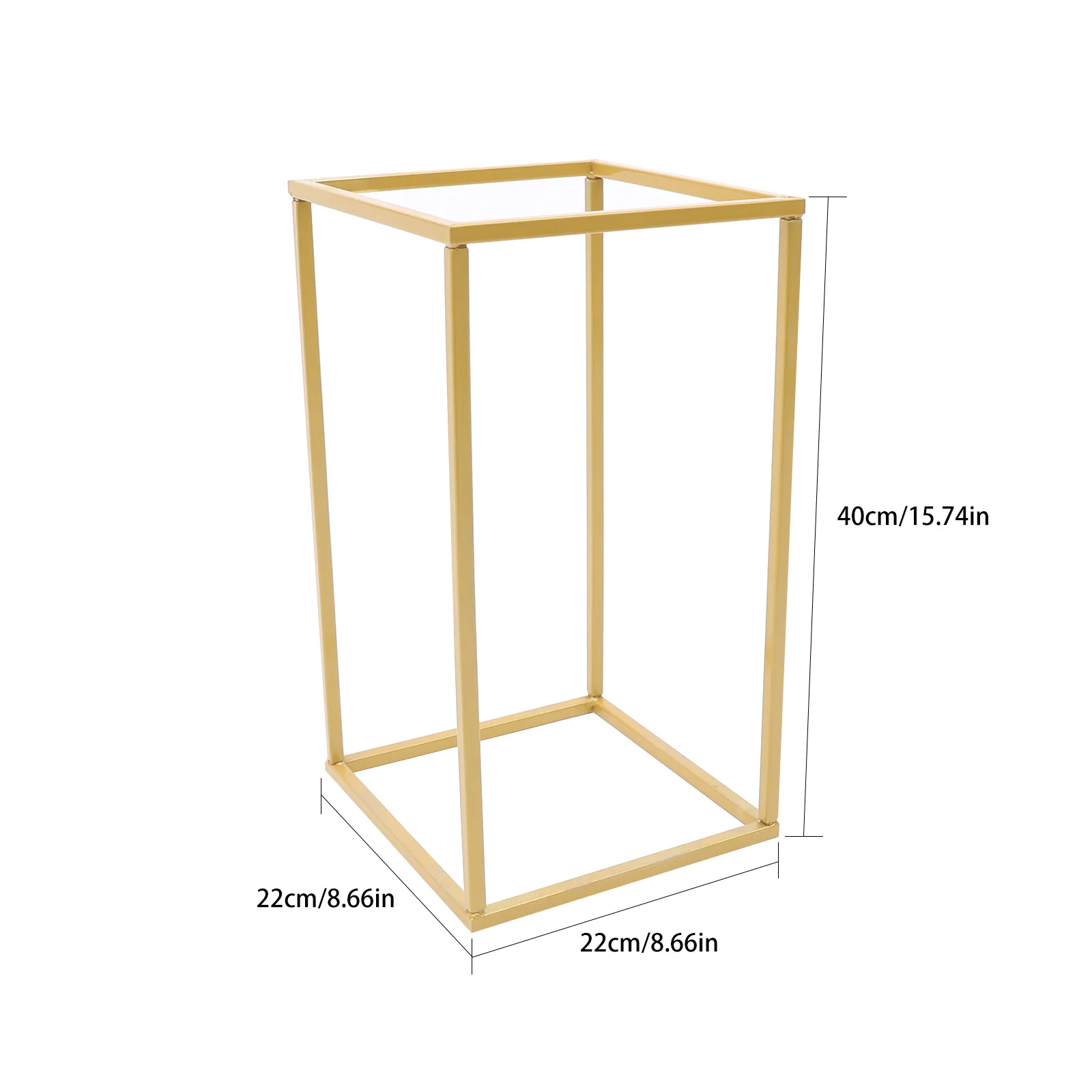 2 szt. Kwiatowa stojak podłogowy metalowa kolumna stojak na kwiaty kompozycja kwiatowa na przyjęcie weselne, centralny element 22*22*40cm złota