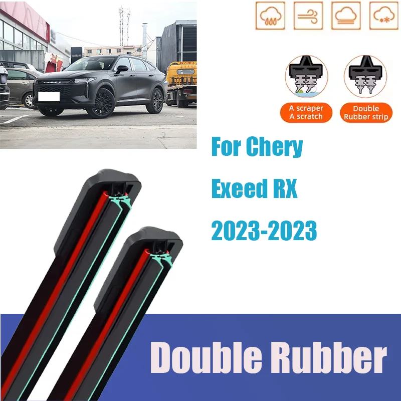 

For Chery Exeed RX 2023-2023 Front Wiper Blades Boneless Frameless Double Rubber Cleaning