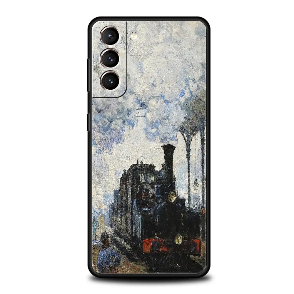 Claude Monet Impressionism Painter Phone Case For Samsung Galaxy S25 S24 S23 FE S22 Ultra S20 S21 5G S10 Plus S10E Black Cover
