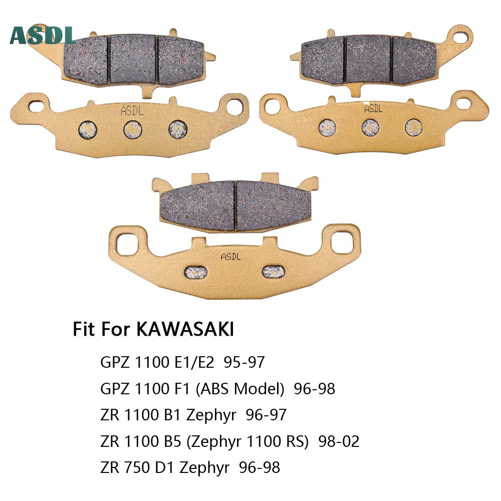 

Motorcycle Front Rear Ceramic Brake Pads for KAWASAKI GPZ 1100 E1/E2 GPZ1100 F1 96-98 ZR 1100 B1 B5 Zephyr 1100 ZR 750 D1 96-98