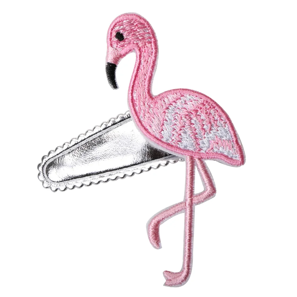 

Festive Hairpin Comfortable Girls Spring and Summer Photo Prop Flamingo Children Bobby Embroidery