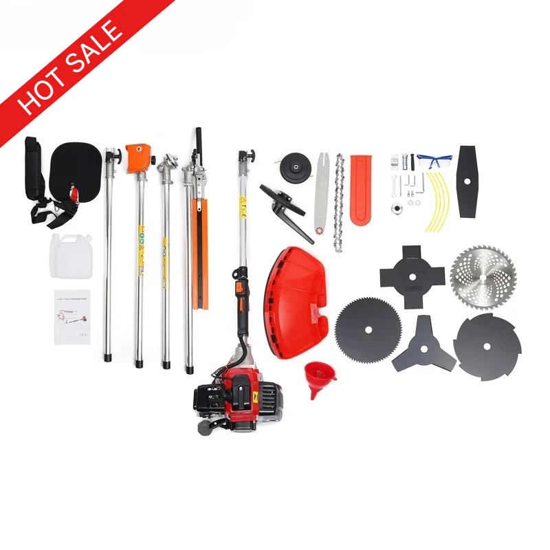 Brush Cutter, Grass Trimmer, 40-5 CG520 Two-Stroke Portable Cordless Petrol Power, Multi Function Garden Tools 4 in 1 Sets