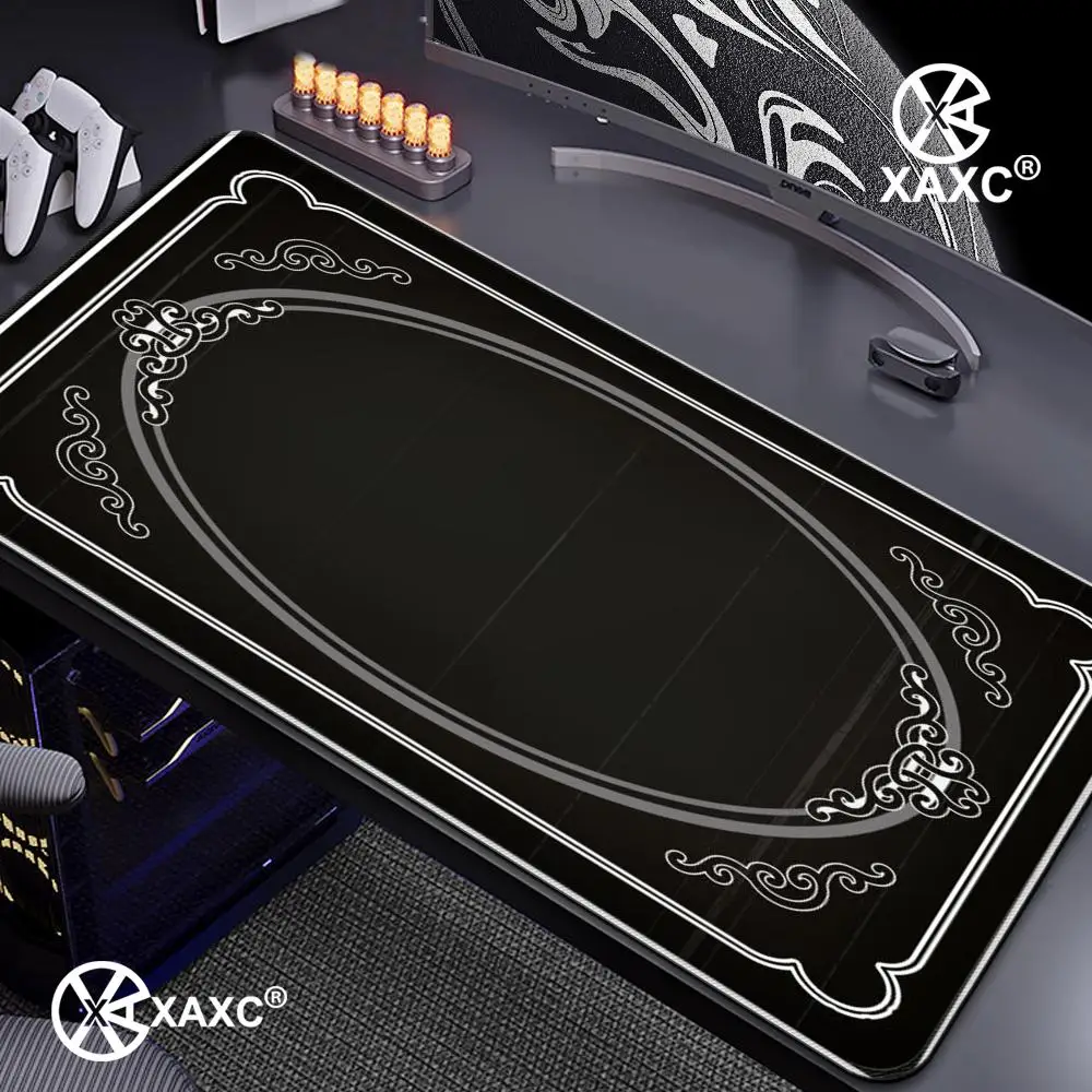 

Black pattern large baroque ornate XAXC Mouse Pad large keyboard mouse desk pad non-slip rubber gaming mouse pad