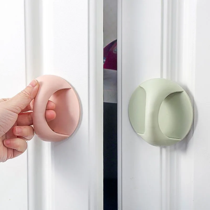 1pc Punch-Free Door Window Handle Self-Adhesive Drawer Cabinet Pulls Strong Sticky Handle for Sliding Door Glass Wardrobe