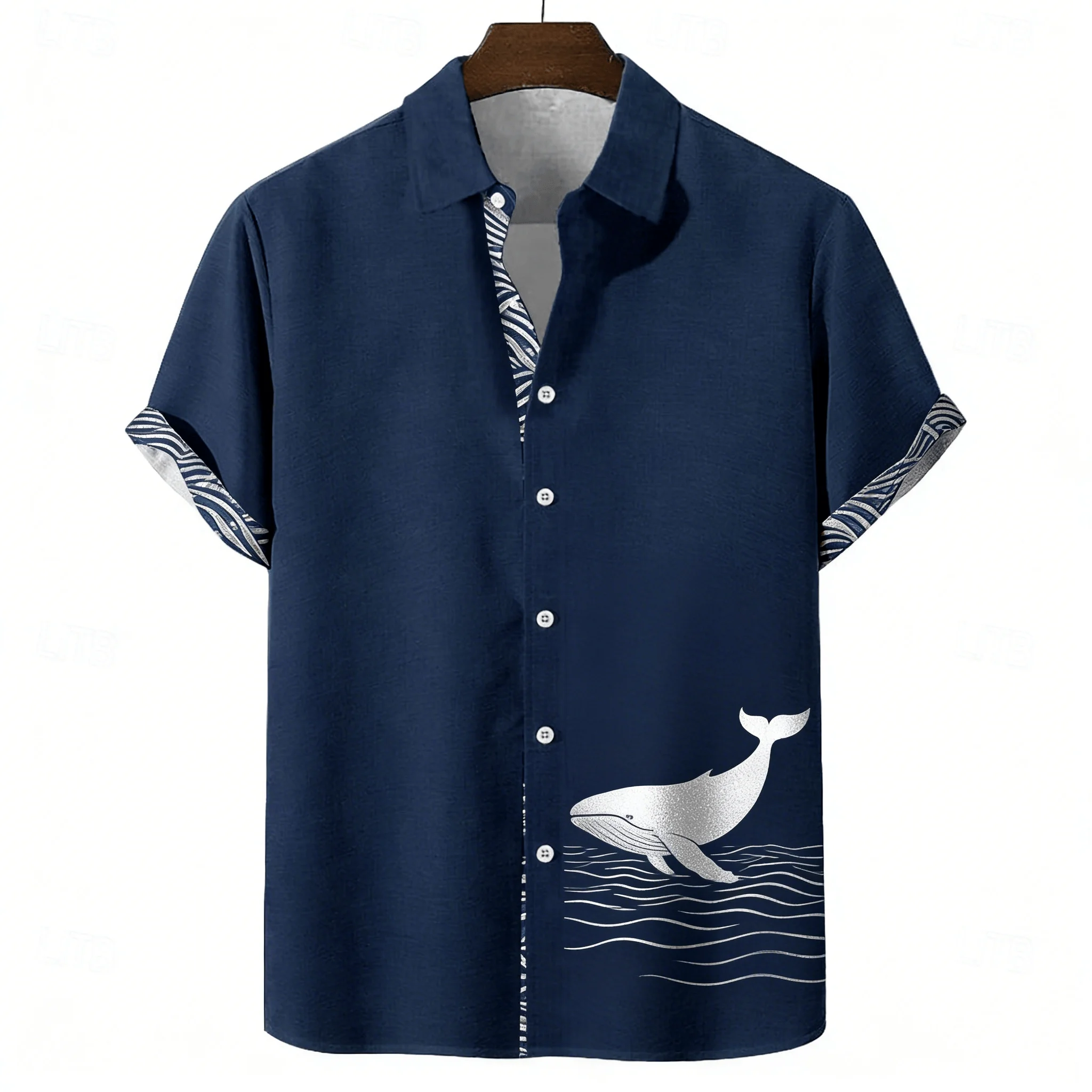 Men's Sunset Palm Tree Print Short Sleeve Shirt, Casual Tropical Hawaiian Style Button Down for Spring Summer Vacation