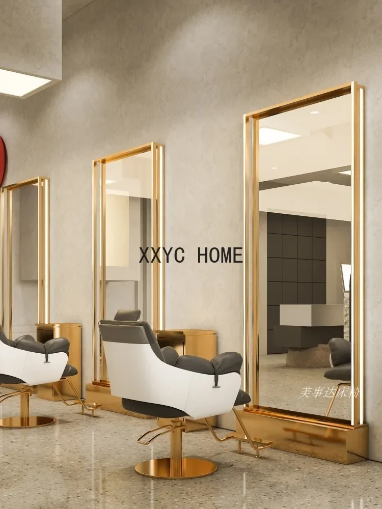 Single-Sided Double-Sided aço inoxidável espelho, corte do cabelo e Perming