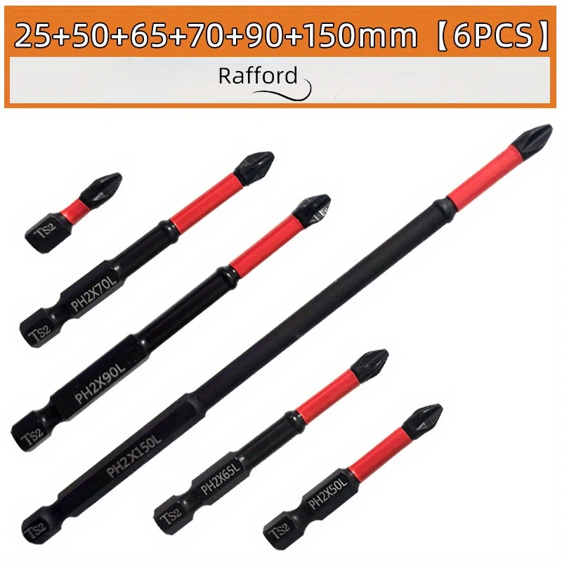 Magnetic Non-Slip Drill Bit Set 3/6/12 Pieces, S2 Steel, Crosshead and Impact Drill Bits, Suitable for Electric and Hand Drivers image 3