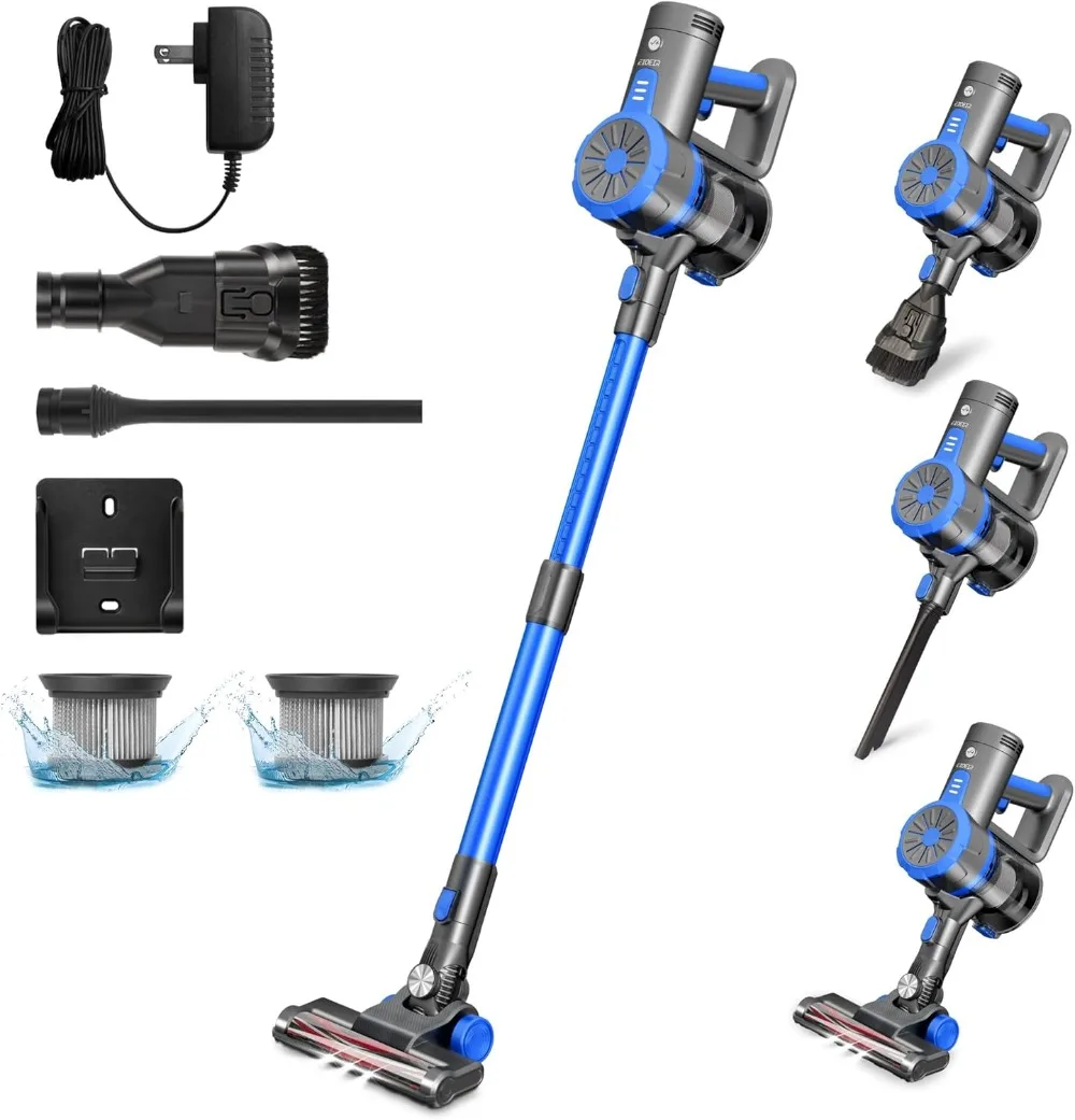 

Cordless Stick Vacuum Cleaner 45 Minutes Run-Time 4 in 1 Lightweight Stick Vacuum 200W 3 Power Modes HEPA Filter for Carpet