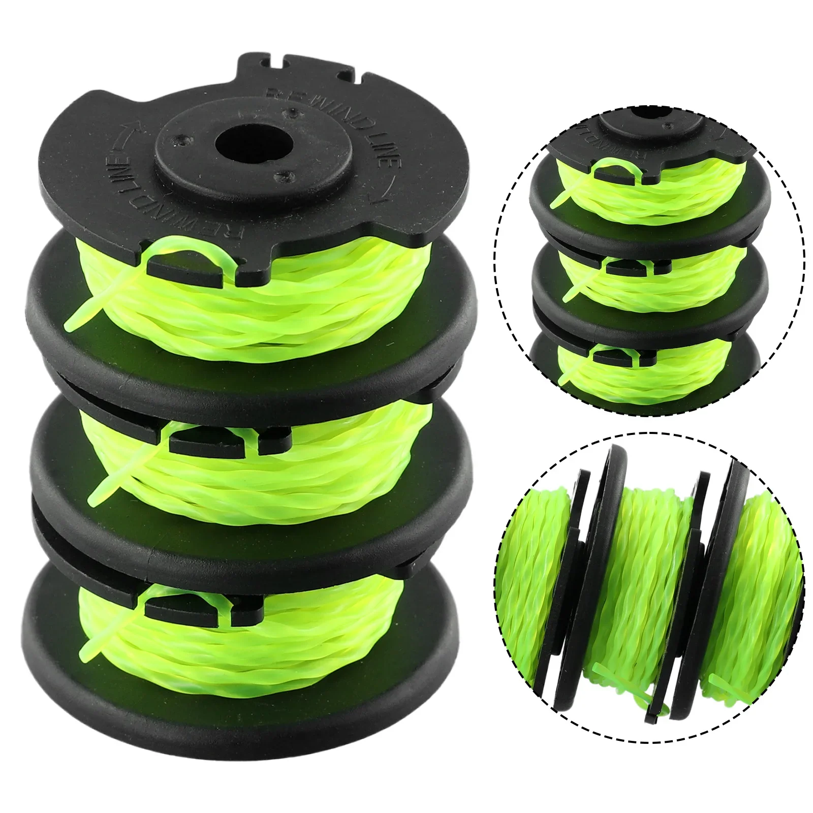 Black + Fluorescent Green Spool Line Replacement Garden Power Tool Parts Grass Trimmer Spools High Quality New