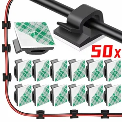 Self Adhesive Cable Clips Cord Management Wire Holder Organizer Clamp Desk Tidy Cable Manager in Car Home Office Clips 10-50Pcs