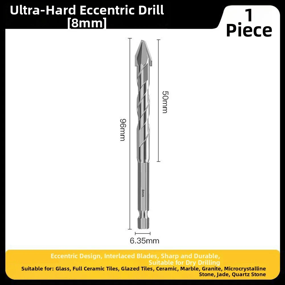 1pc Multifunctional Eccentric Triangular Drill Bit 6/8/10/12mm For Tile Wood Glass Plastic Wall Masonry Concrete Drill Bit