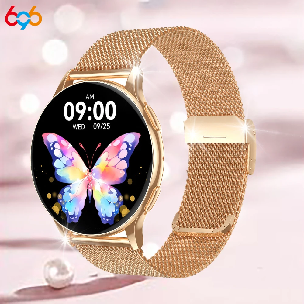 

New AMOLED Screen Women Blue Tooth Call Smartwatch Heart Rate Information Reminder NFC Voice Assistant Lady Smartwatch Music
