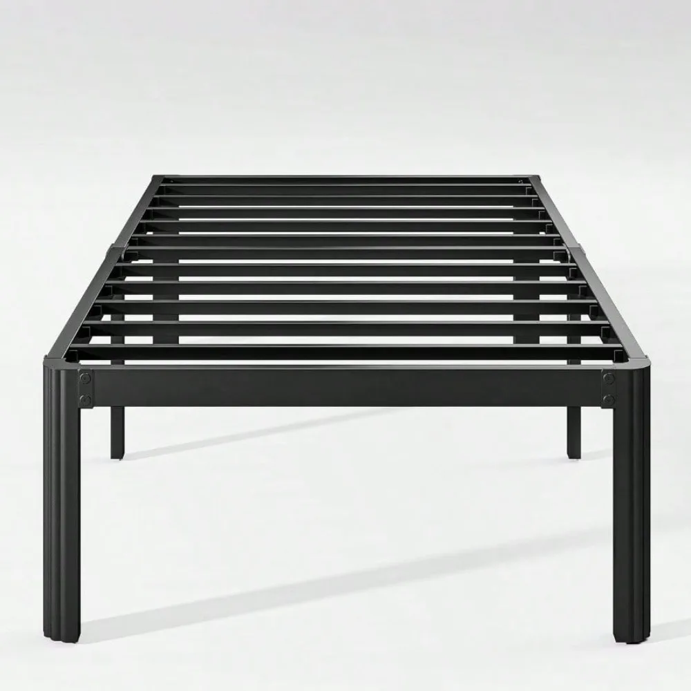 

75 X 38x18 In Heavy Duty Twin Bed Frame No Box Spring Needed, With Round Corners, Metal Platform Bed Frame Twin