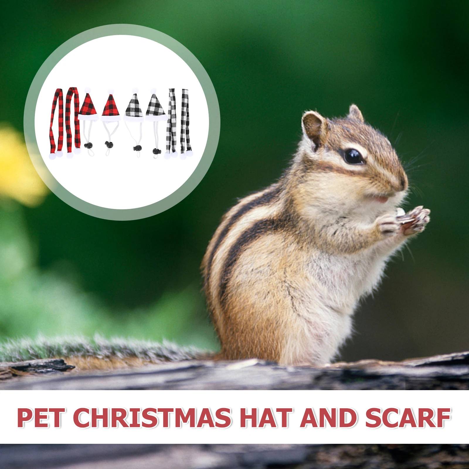 

Pet Hats Scarves Set Christmas Costume for Small Animals Rabbit Decorative Xmas Photo Props Lightweight Durable Pet Supplies Dog