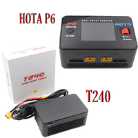 HOTA P6 T240 AC240W DC 600W 15AX2 DC Dual Channel Smart Charger with Mobile Service Charging for Lipo 1~6S LiIon NiMH Battery