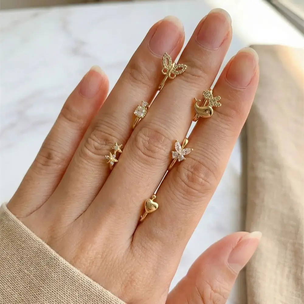 6-teiliges Nasenklammer-Set mit verschiedenen Mustern, ohne Piercing, für den täglichen Gebrauch, Party-Mode-Accessoire für Frauen, heiß begehrt, stilvolle Nasenloch-Dekoration