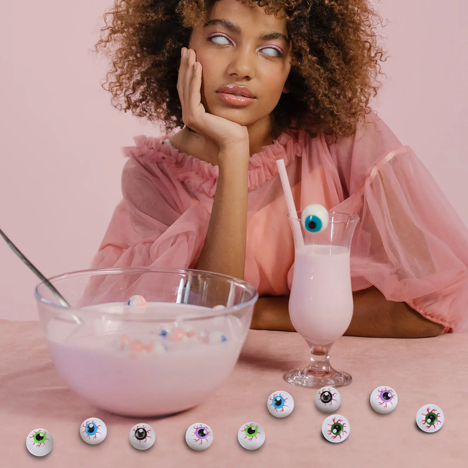 20 peças de suprimentos para festa de Halloween, olhos falsos, decorações artificiais, plástico realista