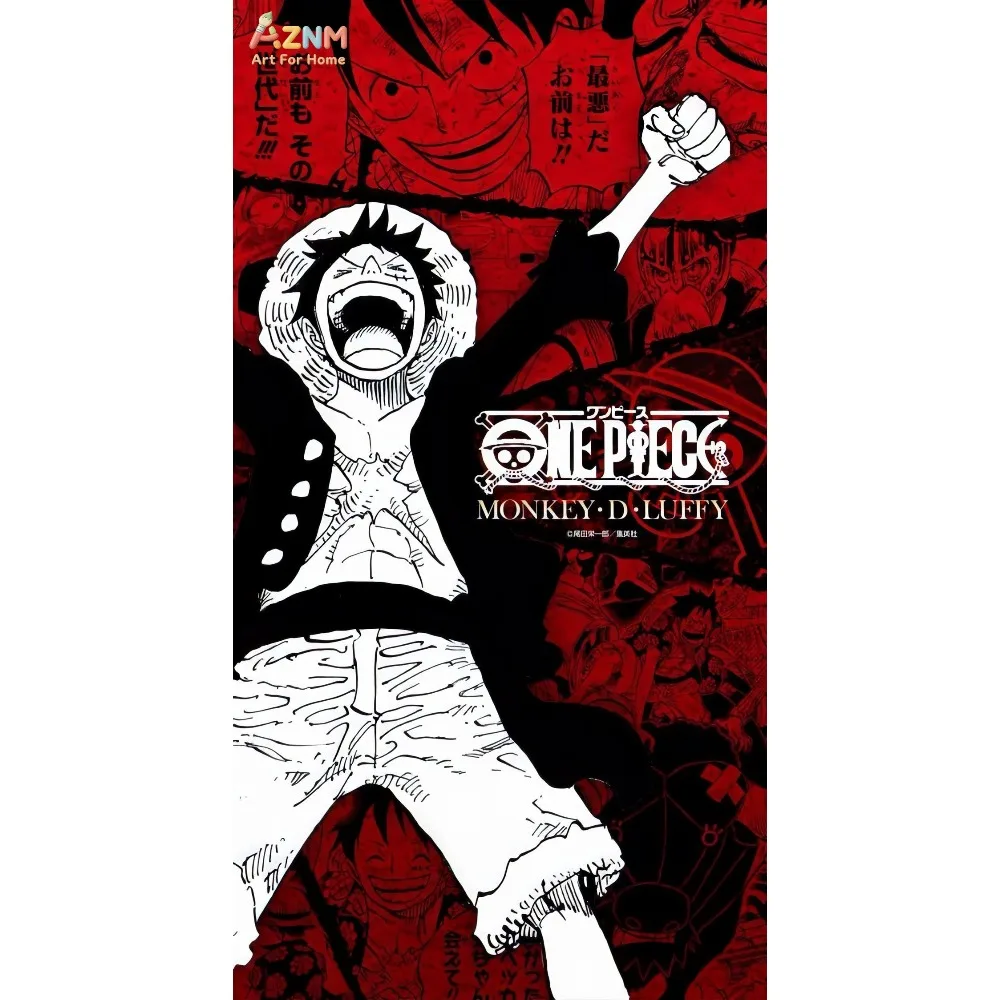AZNM Unframed Canvas Print One Piece Anime Manga Collage Wall Art Luffy Crew Poster Home Decor view 3