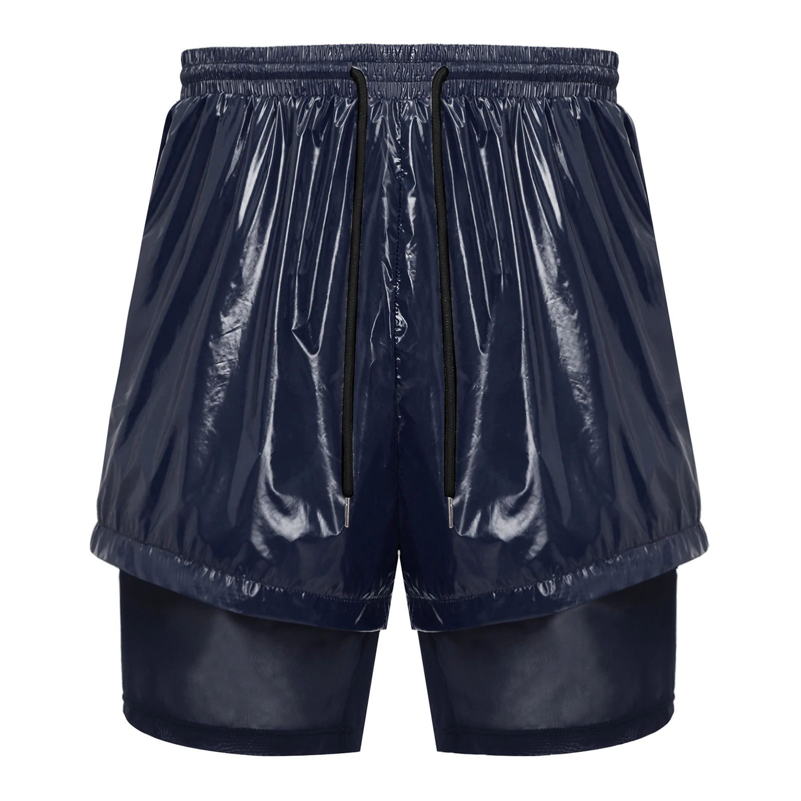 

Mens Sport Shorts Swim Trunks Drawstring Elastic Waistband Waterproof Double Layer Shorts for Training Running Jogging Workout