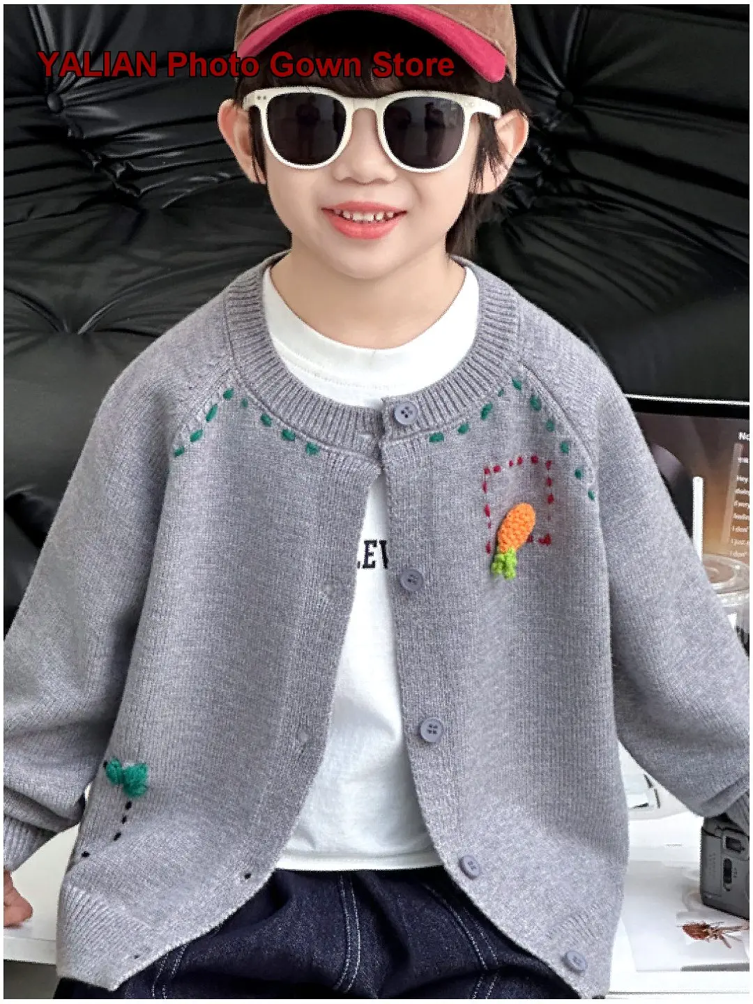 Boys Jacket Kids Autumn Spring Knit Top Solid Color Stylish Casual Trendy