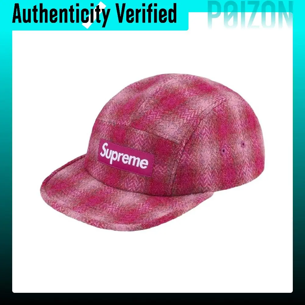 Supreme Wool Baseball Caps Unisex Gray/Pink SUP-FW25-1088