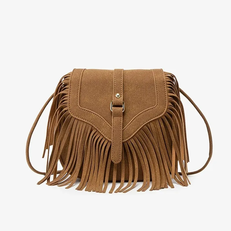 

Vintage Tassel Square Handbag 2025 Bohemian Style Shoulder Crossbody Bag Summer Travel Commuter Shoulder Bag