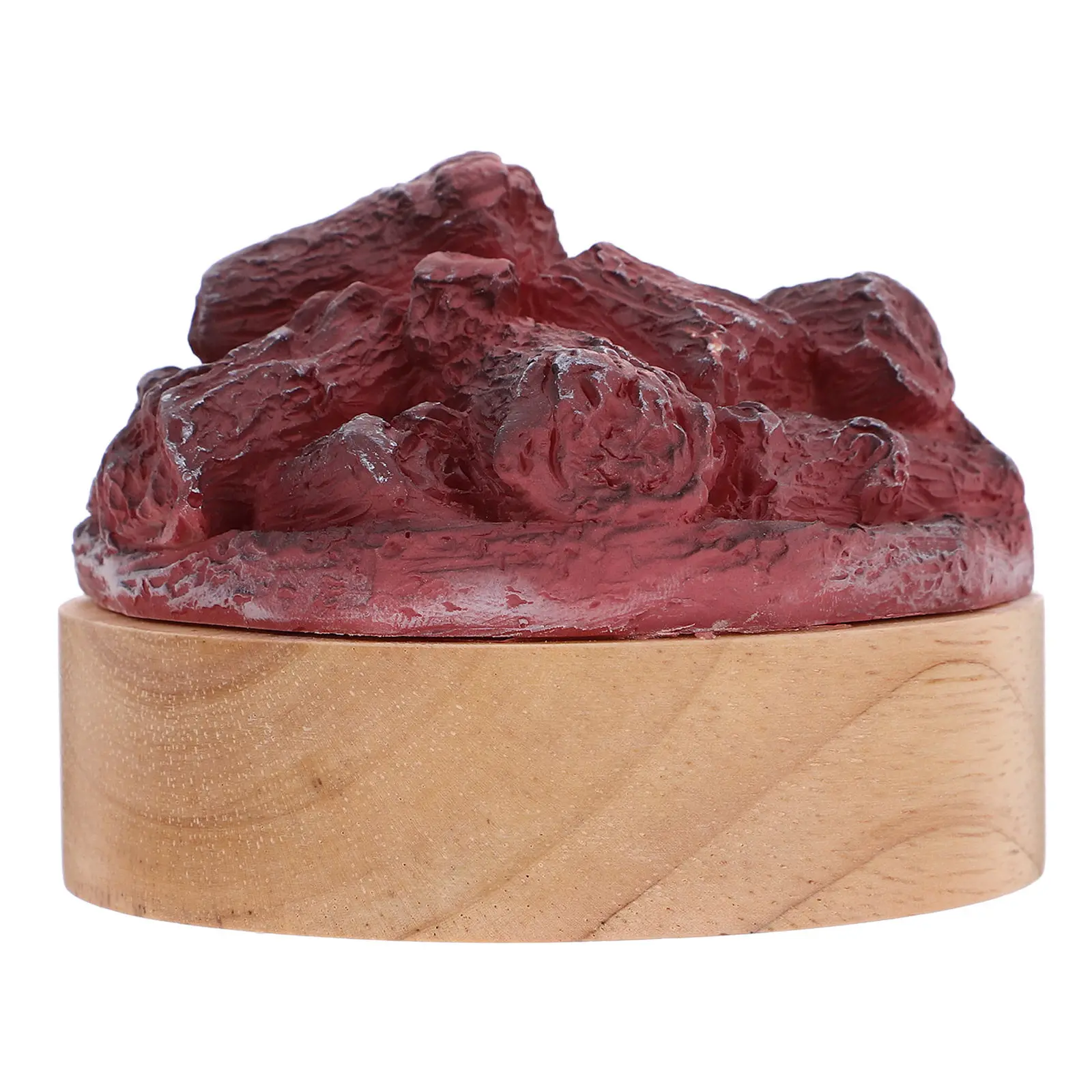 

Faux Wood Charcoal Campfire Night Light Resin Realistic Battery Operated Small Night Light Cozy Bedside Table Lamp Decorative