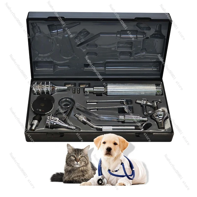 Vet Pet Digital Otoscope Oto-ophthalmoscope Medical Eye and ENT Diagnostic Kit Portable Veterinary Opthalmoscope