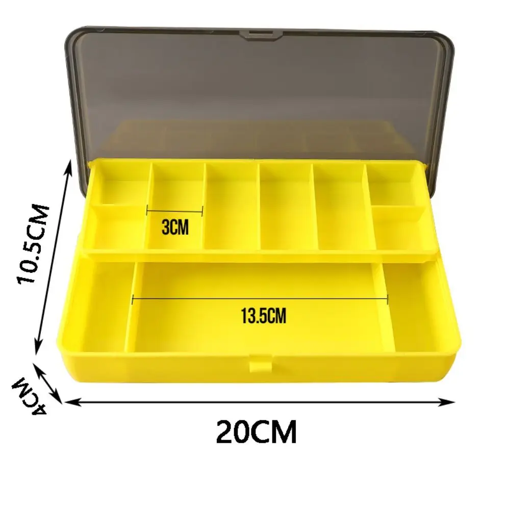 PP صندوق معالجة الصيد أخضر أزرق أصفر شفاف ذات الطابقين حقيبة للتخزين 11 مقصورة إغراء هوك صناديق اكسسوارات الصيد #6