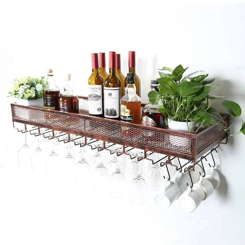 

Wine glass rack hanging goblet creative red wine cup holder restaurant iron storage wall upside down